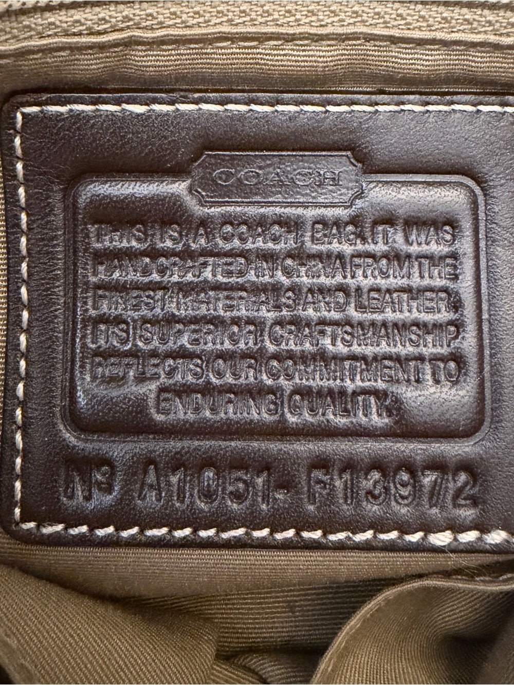 Coach Khaki and Chocolate Signature Canvas Turnlock Shoulder Bag - Picture 7 of 12